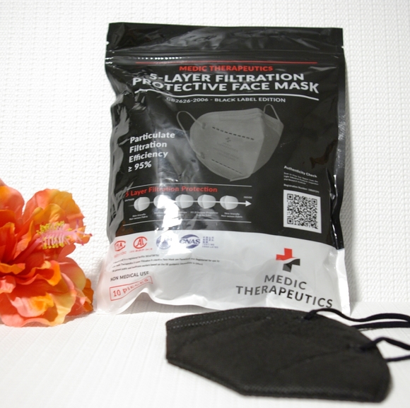 medic therapeutics Other 5 Layer Kn95 Black Filtration Protective Face Masks Poshmark